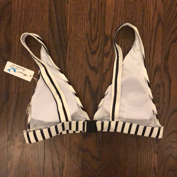 Low cut striped bikini top - Picture 2 of 2